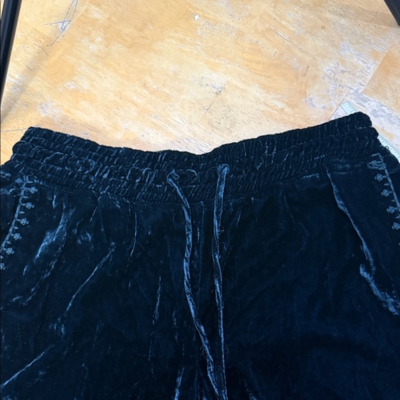 Anthropologie Navy Velvet Wide Leg Pants - Picture 6 of 7
